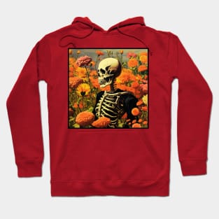 Creepy Skeleton Flower Cartoon Vintage Hoodie